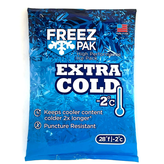 FREEZ PAK Extra Cold - 2C Ice Bag Reusable Ice Block Substitute, Blue