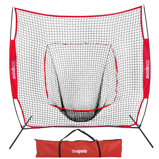 ZenSports 7x7FT Portable Baseball Practice Net Softball Hitting Pitching Net W/Bag